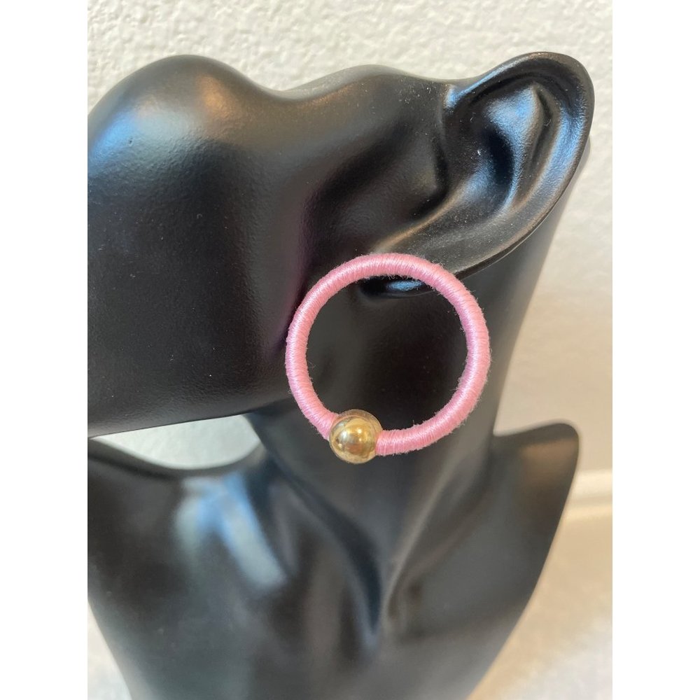 NEW Ettika Beach Babe Pink Hoops w/Gold Accent Ball